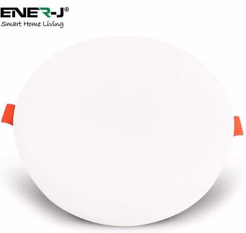 ENER-J 12W Frameless Round Recessed LED Panel, 4000K Cool White, Pack of 4, White, Diameter: 25 cm, Height: 19 cm