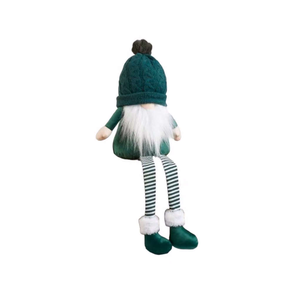 Garden Greatness Sitting Woolly Hat Green and White Christmas Gonk Tabletop Scandinavian Decoration – 2