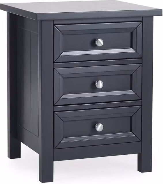 Cheshire Premium Solace 3 Drawer Anthracite Bedside Unit in Grey – 1