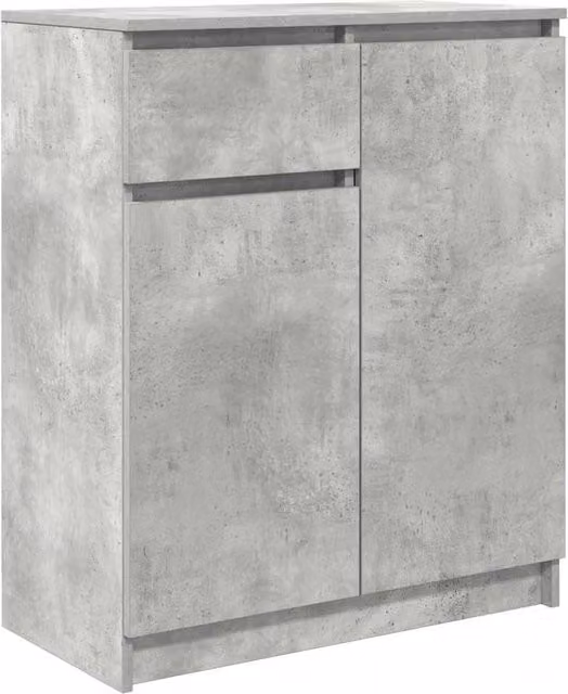 Berkfield Home Sideboard with Drawer in Concrete Grey, W/D/H: 71 x 35 x 84 cm