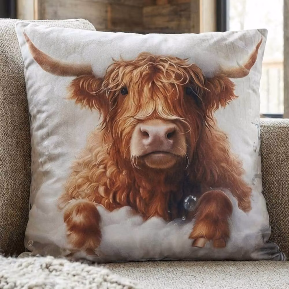 Garden Greatness Highland Cow Bath Cushion, Multicolour, W/D/H: 45 x 45 x 1 cm – 2