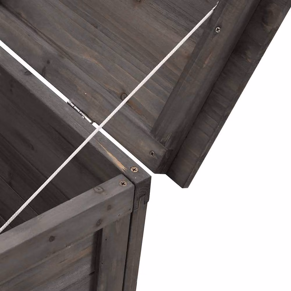 Berkfield Home Garden Storage Box in Anthracite Grey Solid Fir Wood W/D/H: 99 x 49.5 x 58.5 cm – 4