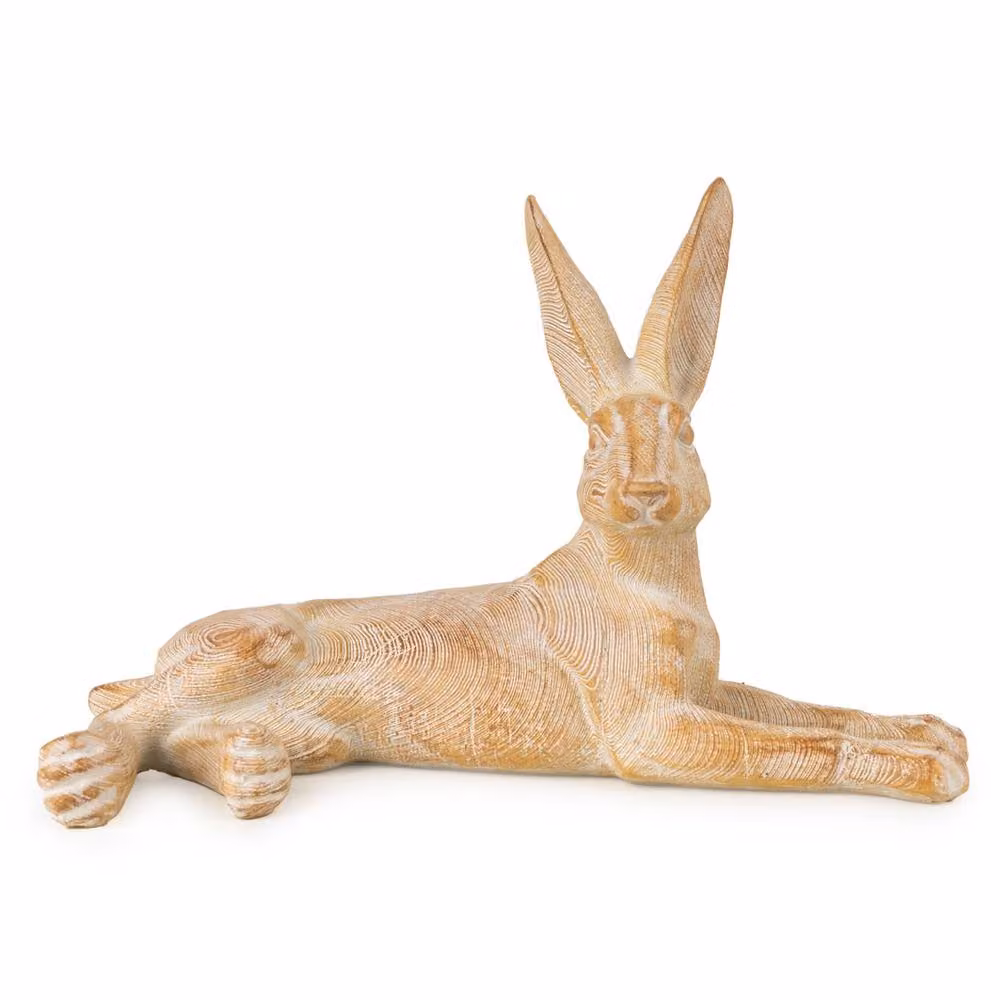 Madison & Mayfair Beige Laying Resin Rabbit Ornament, H 25.5 cm x W 16.5 cm x D 12.5 cm – 2