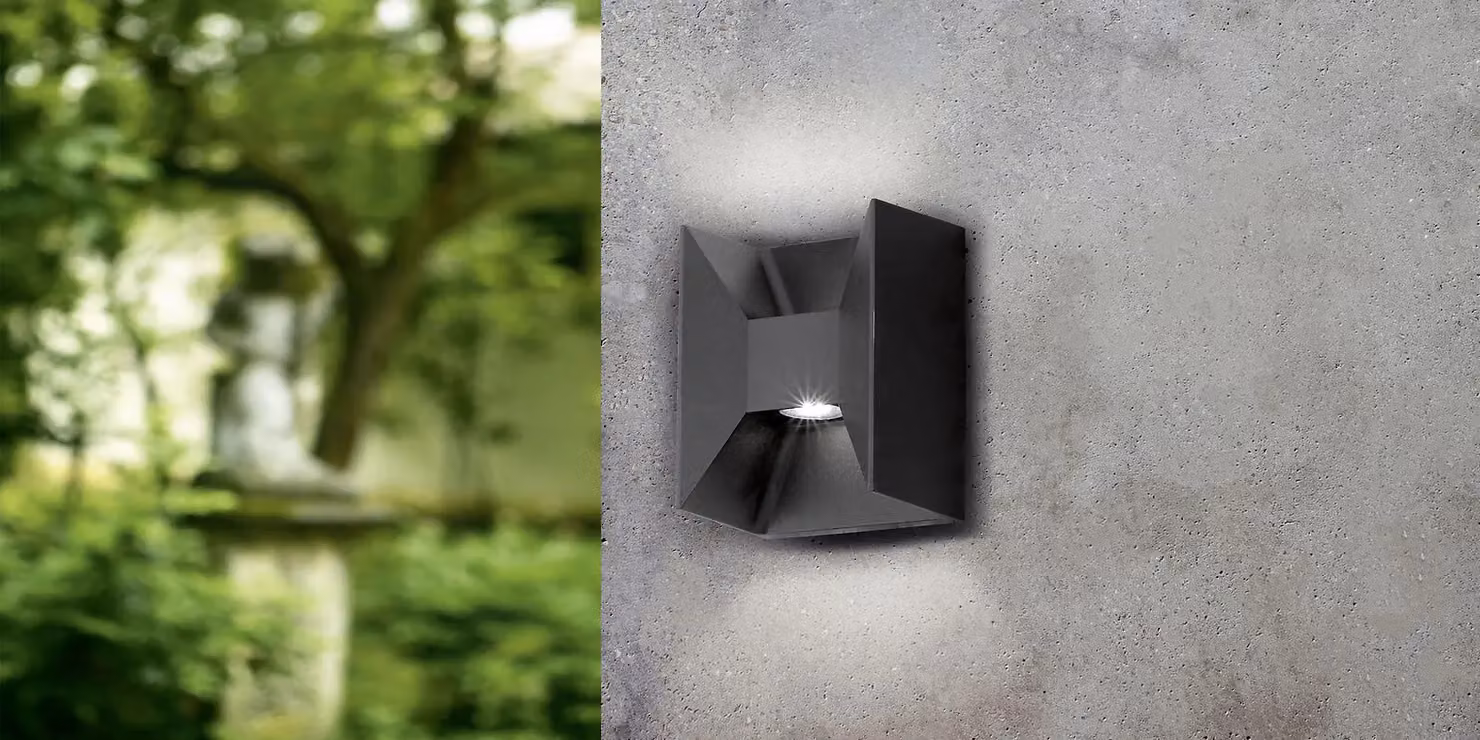 Loops 2 Pack Anthracite Aluminium IP44 Outdoor Up/Down LED Wall Lights – 3