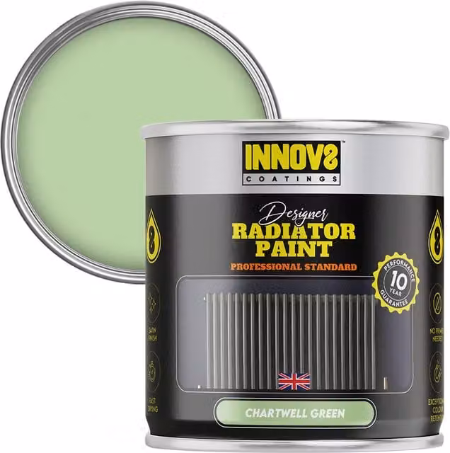 Innov8 Coatings Designer Radiator Paint, Green, Satin Gloss, 0.75 l