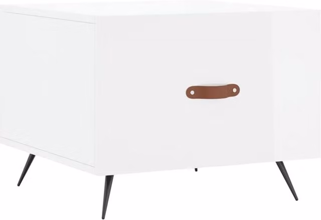 Berkfield Home High Gloss White Square Coffee Table W/D/H: 50 x 50 x 40 cm