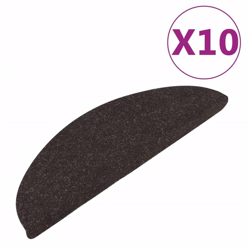 Berkfield Home Self-adhesive Stair Mats, 10 Pack, Black, W: 56 cm, D: 30 cm, H: 3 cm – 2