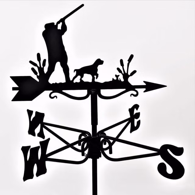 Espira Man With Shotgun Mini Metal Weathervane in Black