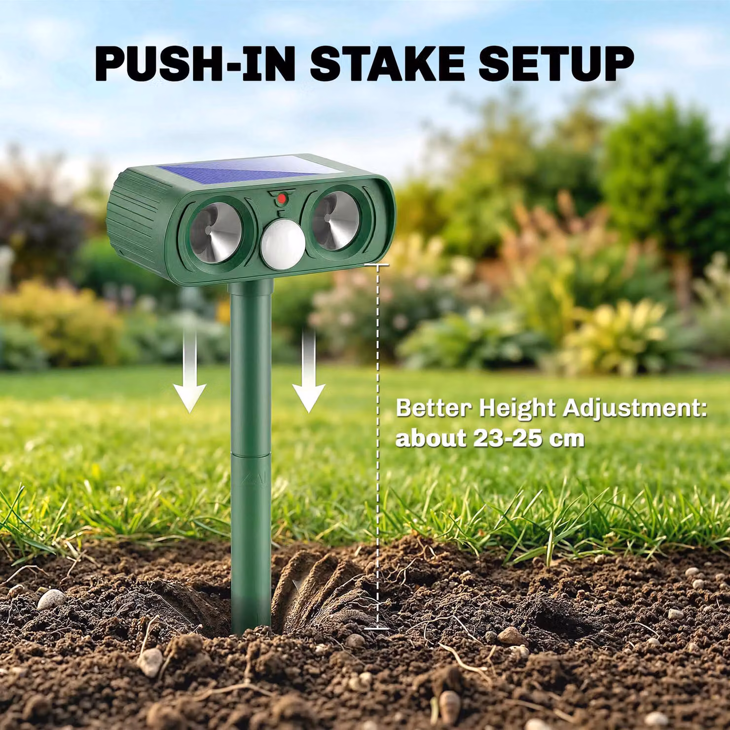 Outsunny Solar Ultrasonic Cat Repellent with PIR Motion Sensor and LED Flash, Green – 6