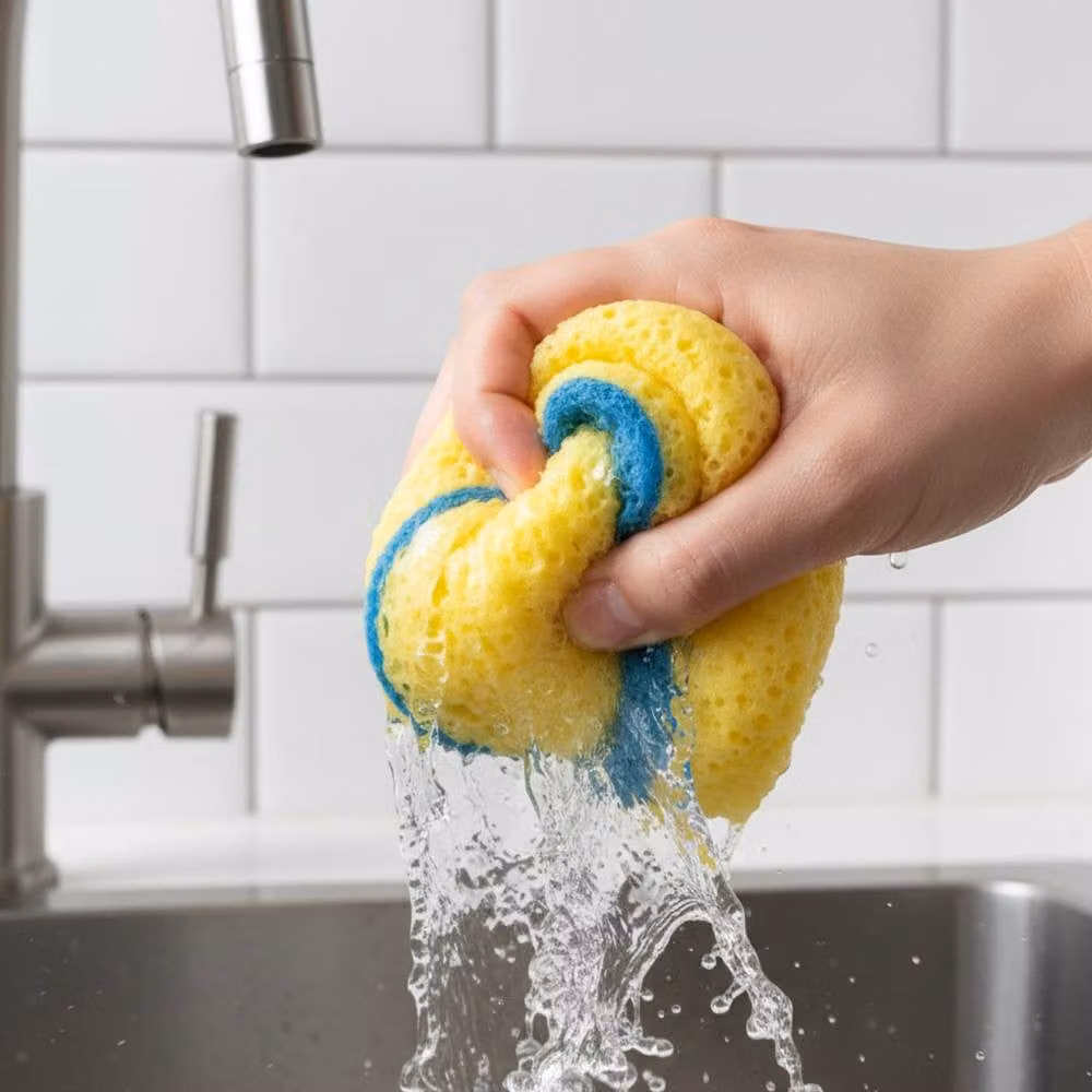 Bedsland DL 2 Pack Large Cellulose Sponge Wipes, Extra Thick and Super Absorbent, Multicolour and Yellow – 2