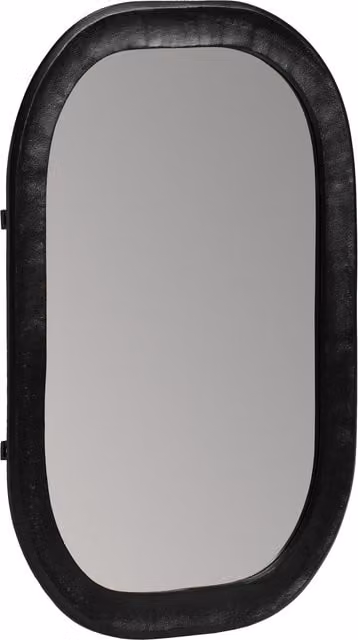 MH London Dani Oval Antique Accent Wall Mirror in Black