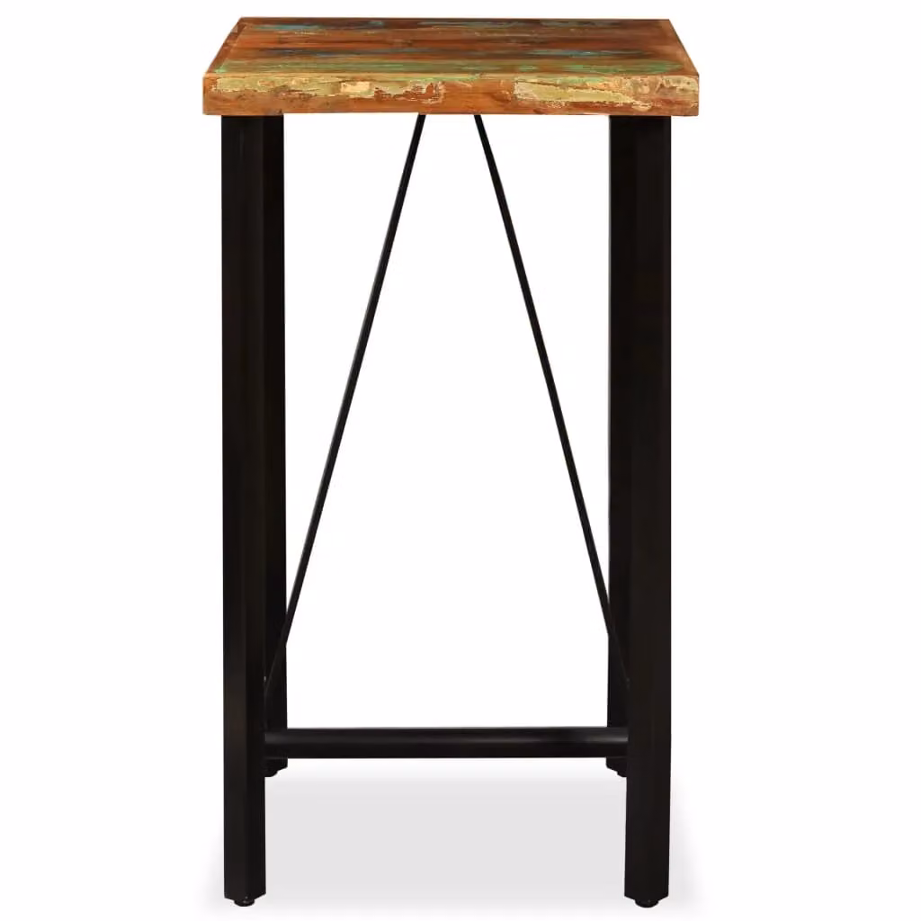 Berkfield Home Industrial Square Bar Table in Brown Solid Reclaimed Wood W/D/H: 60 x 60 x 107 cm – 2