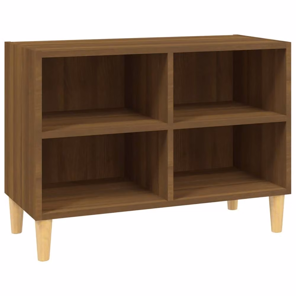 Berkfield Home Mid Century TV Cabinet in Brown Oak with Solid Wood Legs, W/D/H: 69.5 x 30 x 50 cm – 3