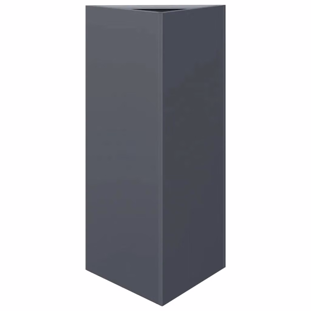 Berkfield Home Anthracite Triangular Steel Garden Planter, Black, W: 40 cm, D: 34.5 cm, H: 70 cm – 2