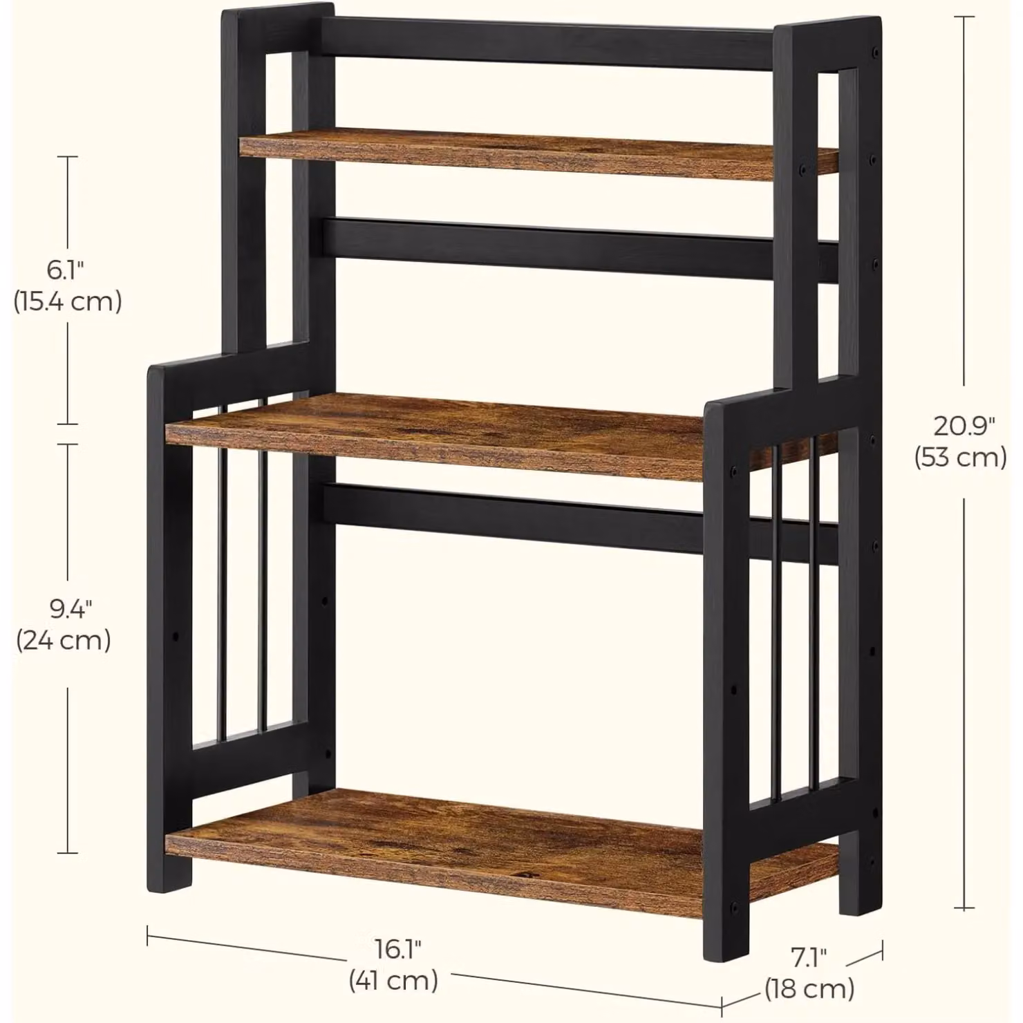 SONGMICS Premium 3 Tier Bamboo Countertop Storage Organiser in Brown – 2