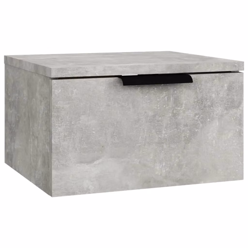 Berkfield Home Wall-mounted Bedside Cabinet in Concrete Grey, W: 34 cm, D: 30 cm, H: 20 cm – 2