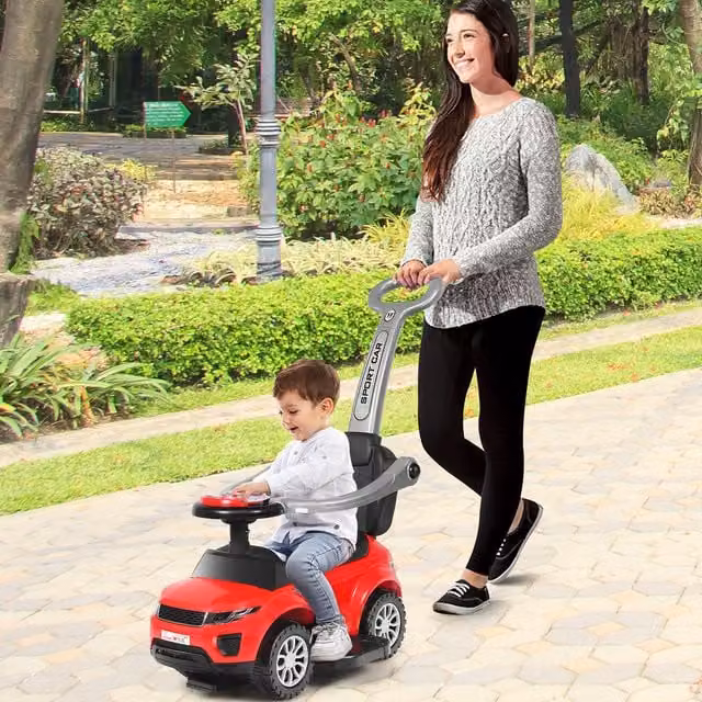 Costway 3 in 1 Ride on Push Car Stroller, Red