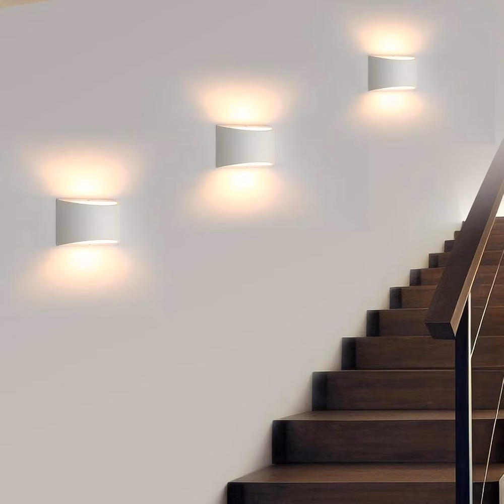 COMELY Pack of 2 Modern White Plaster LED Indoor Wall Lights with G9 Bulbs – 3