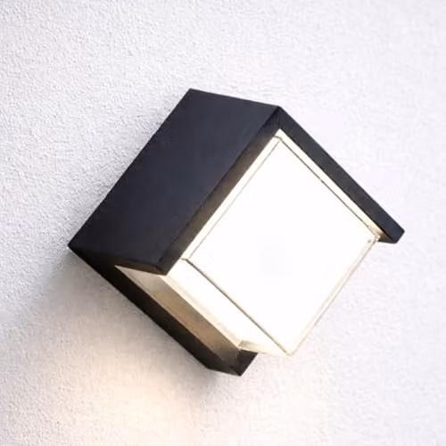 CGC Lighting Sophia Square LED Wall or Ceiling Light, Black and White, IP65 Waterproof for Garden and Terrace