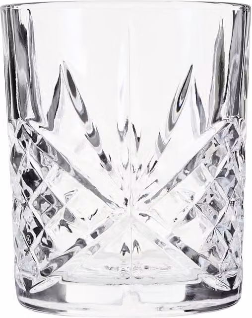 Orsina Elegant Geometric Lead-Free Crystal Tumbler, Transparent, 315ml