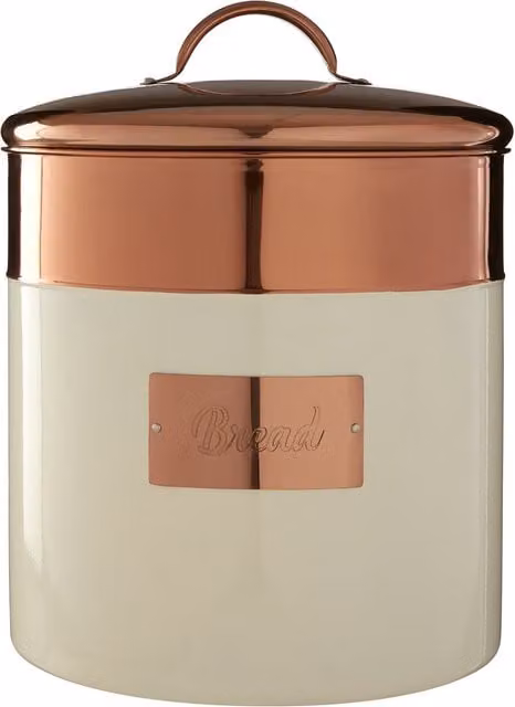 Orsina Prescott Stainless Steel Bread Bin in Cream and Beige
