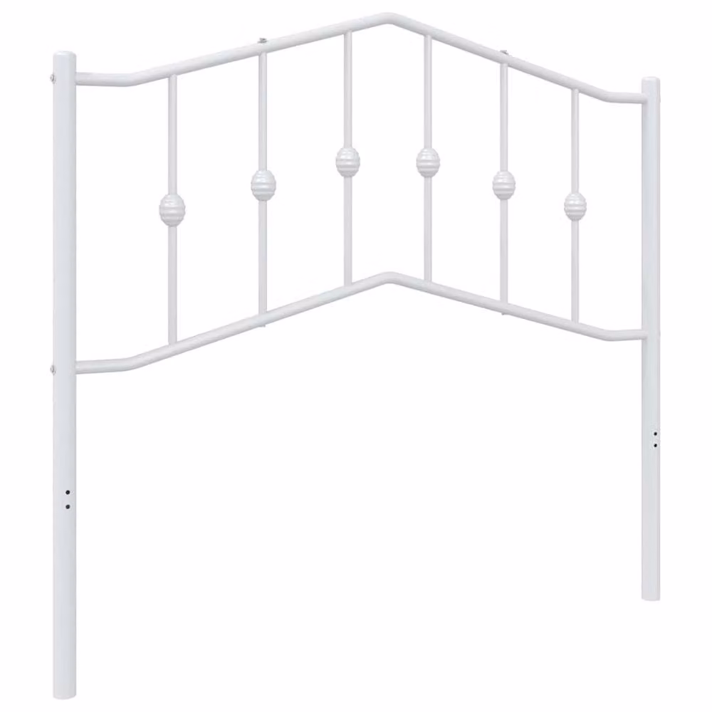 Berkfield Home Classic Metal Headboard in White – 2