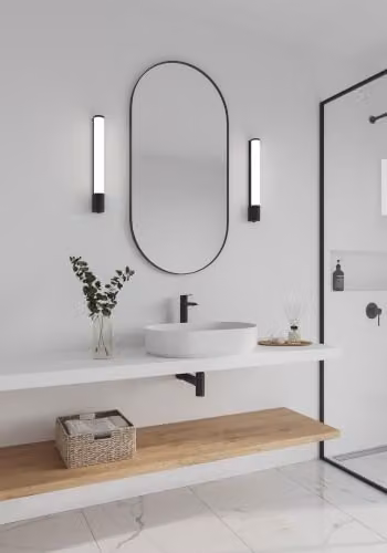 Nordlux Malaika LED Wall Light, Black Aluminium, IP44 Bathroom Task Light, 3000k Warm White – 2
