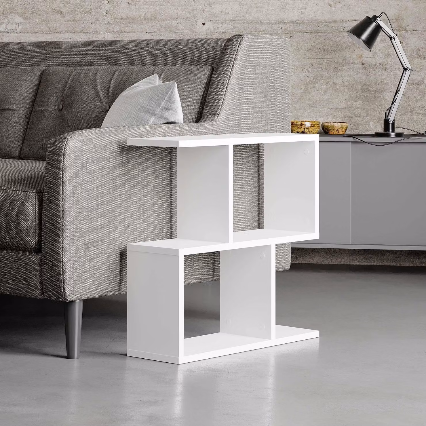 Decortie Homemania Modern 4-Compartment Side Table in White, W/D/H: 60 x 60 x 60 cm – 3