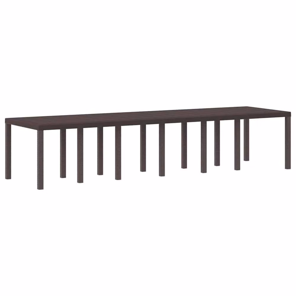 Berkfield Home Brown Poly Rattan Extendable Garden Table, W: 350 cm, D: 100 cm, H: 73 cm – 2