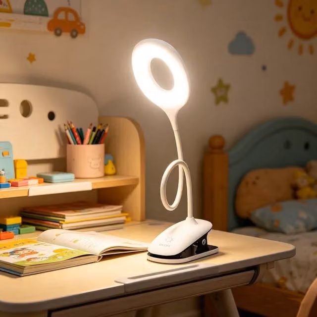 EONLION Rechargeable LED Clip On Desk Lamp in White – 1