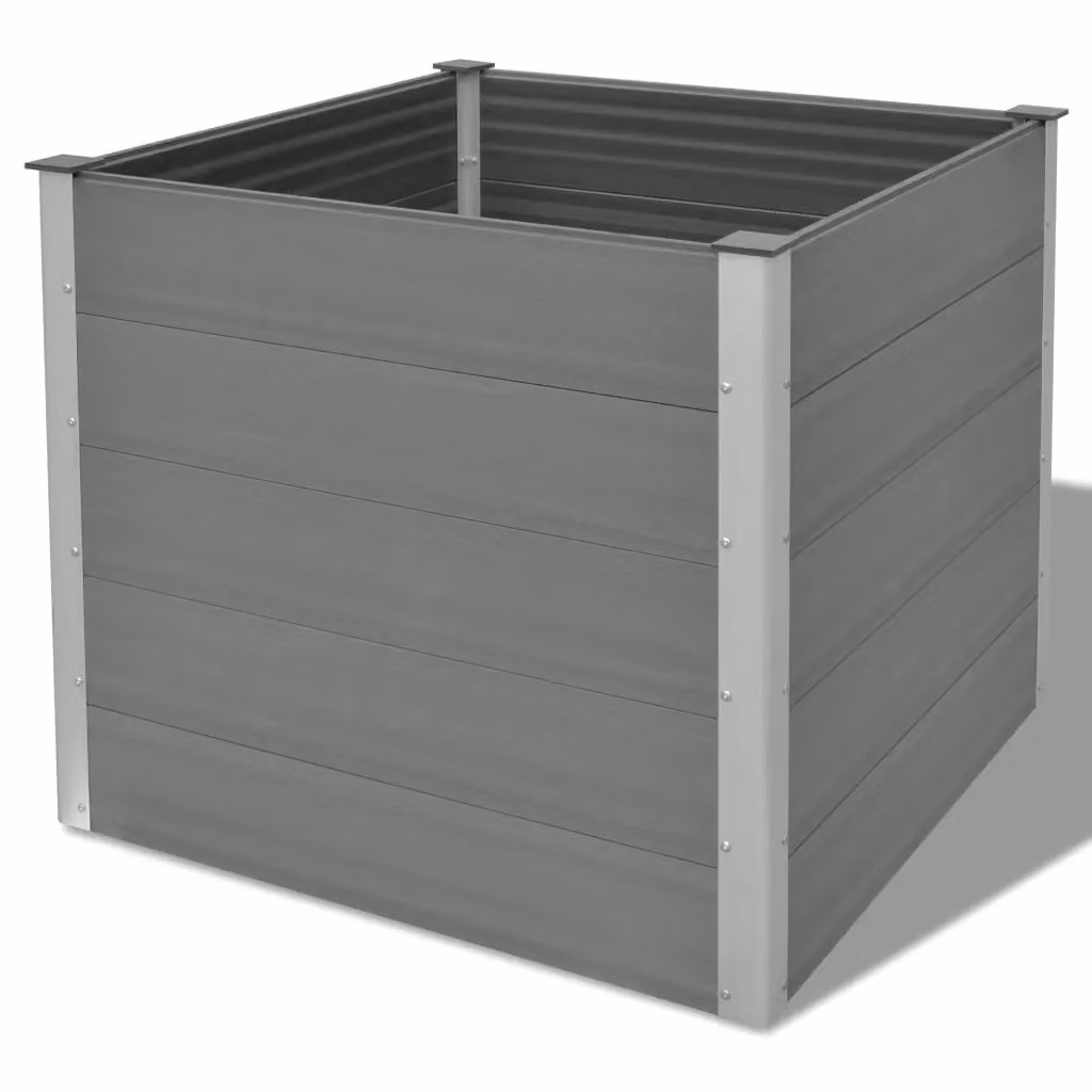 Berkfield Home Garden Grey WPC Raised Bed W/D/H: 100 x 100 x 91 cm – 2