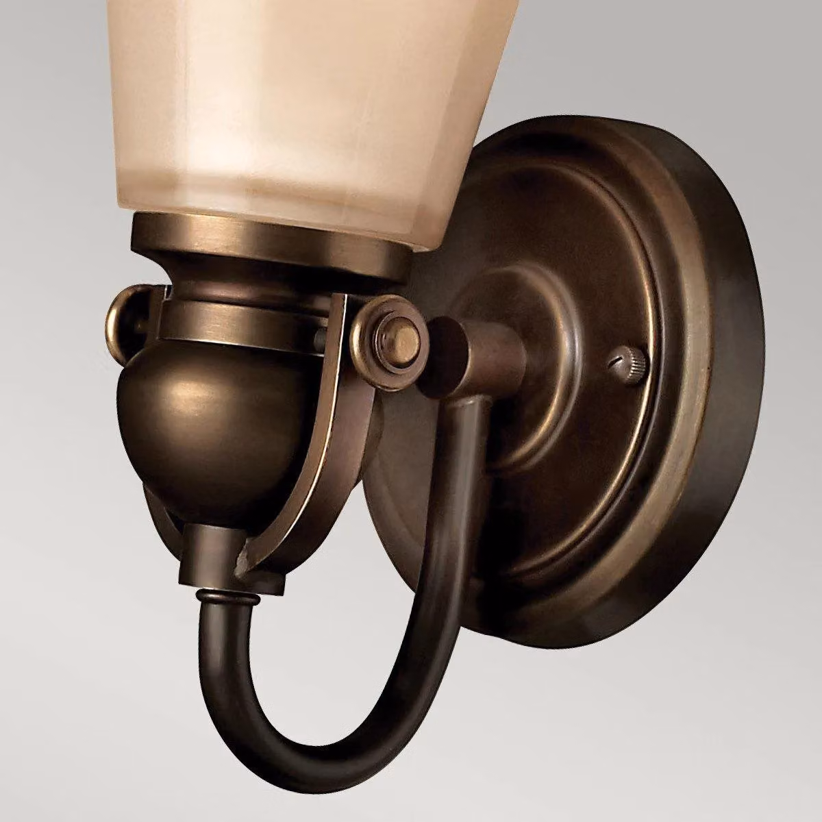 Netlighting Mayflower Single Light Wall Light with Glass Shade in Olde Bronze and Brown, E27 – 2