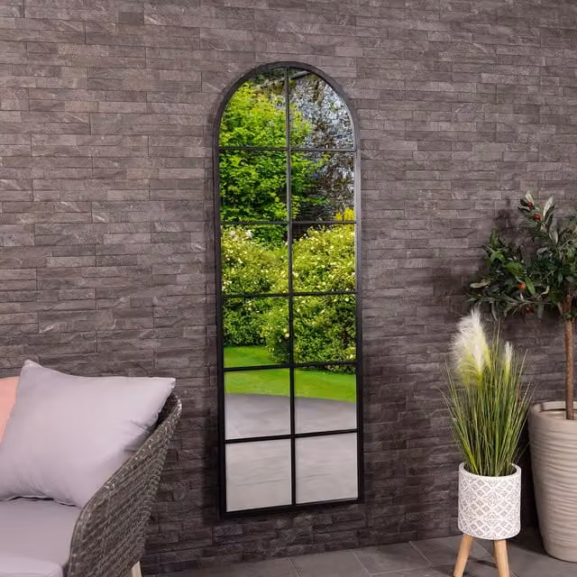 Charles Bentley Bern Arch Wall Mirror in Black