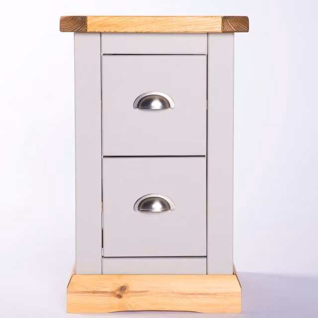 Cabinet Bits Bomporto 2 Drawer Petite Bedside Table in Light Grey