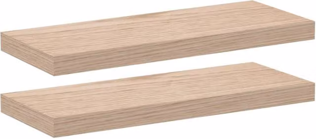Berkfield Home Floating Shelves, 2 Pack, Light Oak Engineered Wood, W: 60 cm, D: 23.5 cm, H: 4 cm – 1