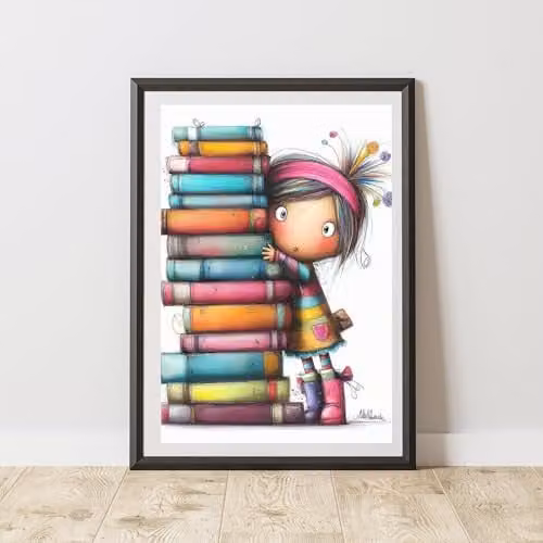 60 Second Makeover Bookish Typography Wall Art Poster, Multicolour, A3
