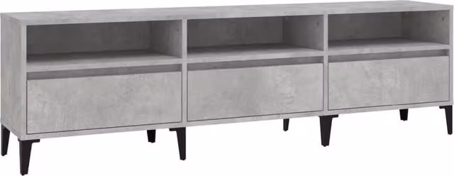 Berkfield Home TV Cabinet in Concrete Grey, W: 150 cm, D: 30 cm, H: 44.5 cm – 1