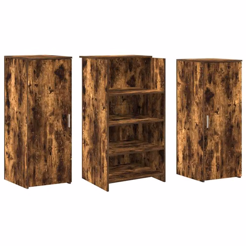 Berkfield Home Smoked Oak Reception Desk in Brown, W: 135 cm, D: 50 cm, H: 103.5 cm – 4
