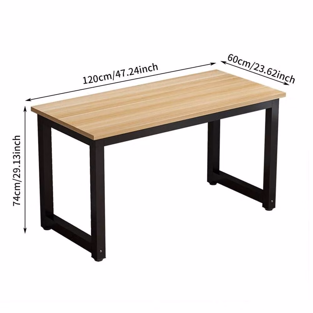 FORGEVIO Modern Computer Desk for Home Office in Natural Brown, W/D/H: 120 x 60 x 74 cm – 2