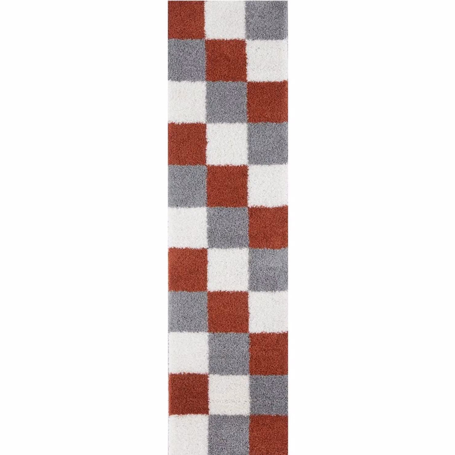 THE RUGS Soft Terra Ivory Check High Pile Shaggy Rug, W: 80 cm, L: 150 cm – 8