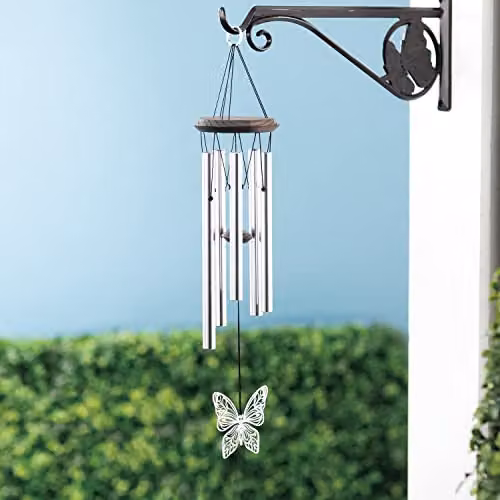 Woodstock Chimes Silver Butterfly Hanging Wind Chime – 2