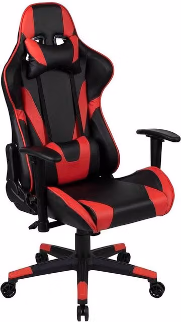 VOGREX X20 Black and Red Faux Leather Gaming Chair with Adjustable Headrest and Armrests