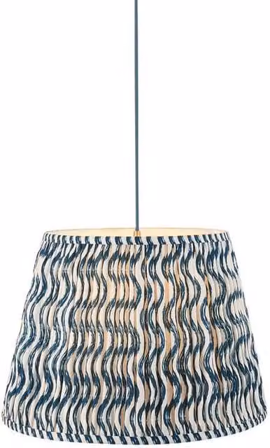 Netlighting Eltham Blue Flex Pendant Light with Blue Fabric Ripple Shade, Diameter: 40 cm, B22 – 1