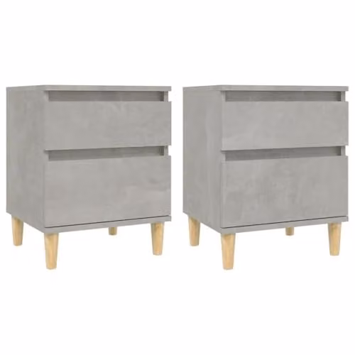 vidaXL Set of 2 Bedside Cabinets in Concrete Grey, W/D/H: 40 x 35 x 50 cm – 1