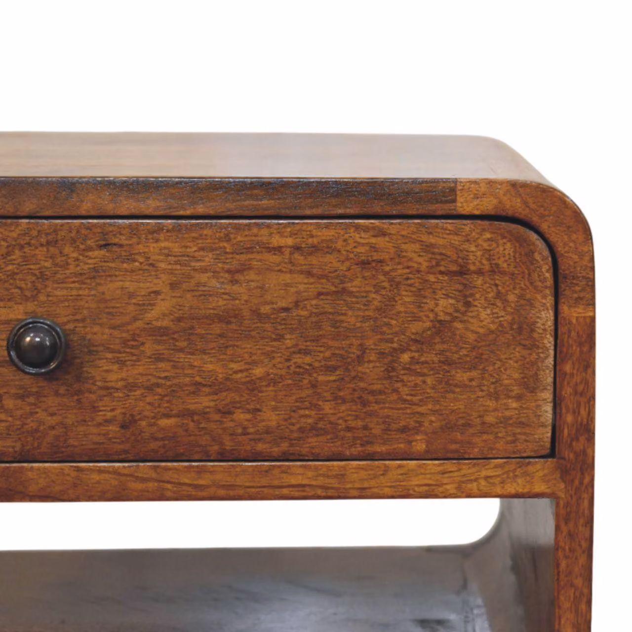Aosom UK Solid Mango Wood Bedside Table with Drawer and Open Shelf, Brown, W/D/H: 45 x 35 x 56 cm – 4