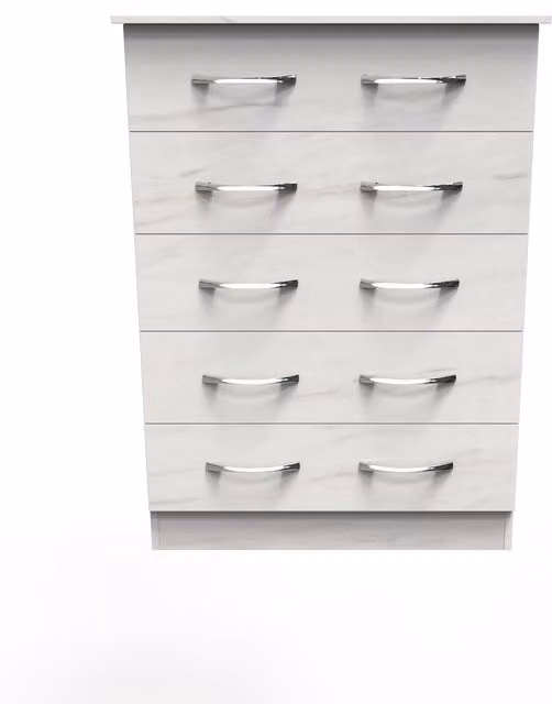 Ready Assembled 2 U Hampshire 5 Drawer Chest in White