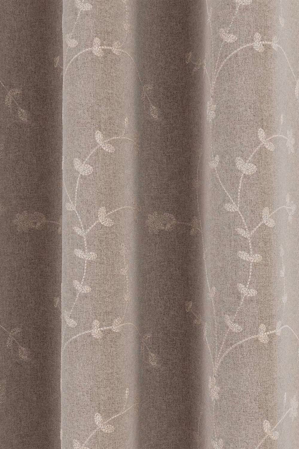Enhanced Living Natural Floral Embroidery 100% Blackout Thermal Eyelet Curtains, Pair, Width: 168 cm, Drop: 183 cm – 2