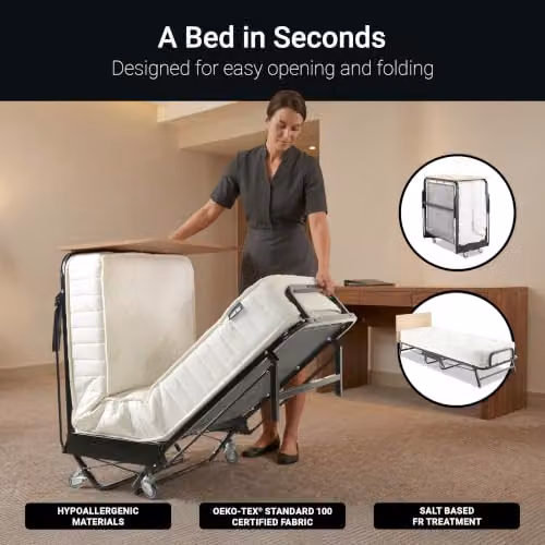 JAY-BE Crown Premier Single Folding Bed with Spring Mattress, W/D/H: 90 x 190 x 30 cm – 3