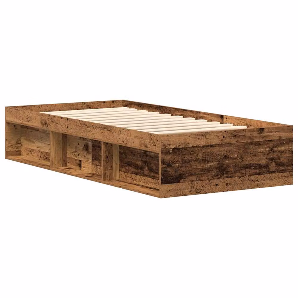 Berkfield Home Bed Frame in Old Wood Brown, Engineered Wood, W/D/H: 90 x 200 x 35 cm – 3