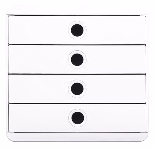 Exacompta POP-Box Authentics Pedestal with 4 Drawers for A4+ Documents, White, W/D/H: 27.8 x 34.7 x 26.6 cm – 1